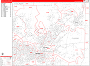 North Little Rock  Wall Map Red Line Style